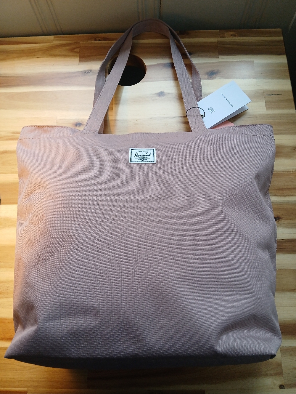 Herschel Supply Co. Mica Tote in Ash Rose Durable Polyester Zip Top Shoulder Bag - Picture 3 of 6